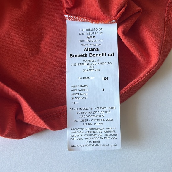 Moschino Kids Orange Nautical T-Shirt Size 4 - Picture 4 of 5